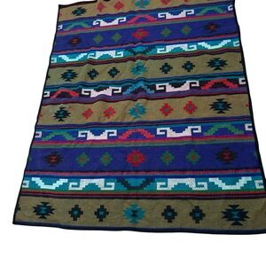 Vintage PENDLETON Beaver State Multicolor Wool Blend Blanket 52.5”x68.5”